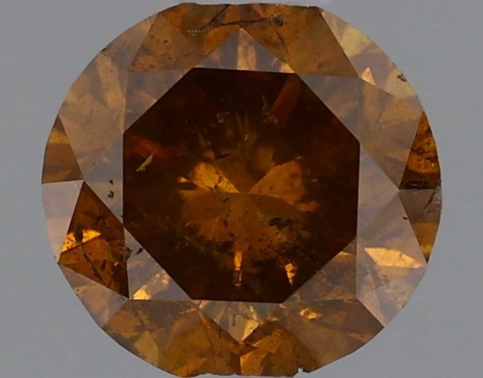 Round Fancy Deep Brown Orange Natural Diamond 0.35ct loose diamond