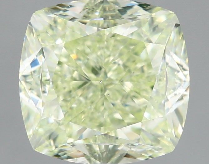 Cushion Fancy Light Yellow Green Natural Diamond 3ct SI1 loose diamond