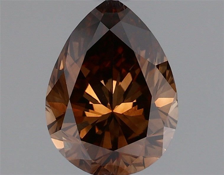 Pear Fancy Dark Orangey Brown Natural Diamond 1.39ct loose diamond