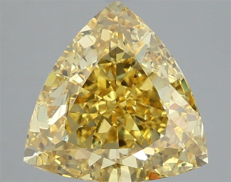 Triangular Fancy Vivid Yellow Lab-grown Diamond 3.6ct VS2 loose diamond