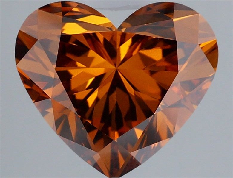 Heart Fancy Deep Brownish Orange Lab-grown Diamond 4.01ct VS2 loose diamond