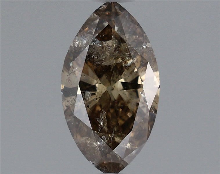 Marquise Fancy Dark Greenish Yellow Brown Natural Diamond 0.92ct loose diamond