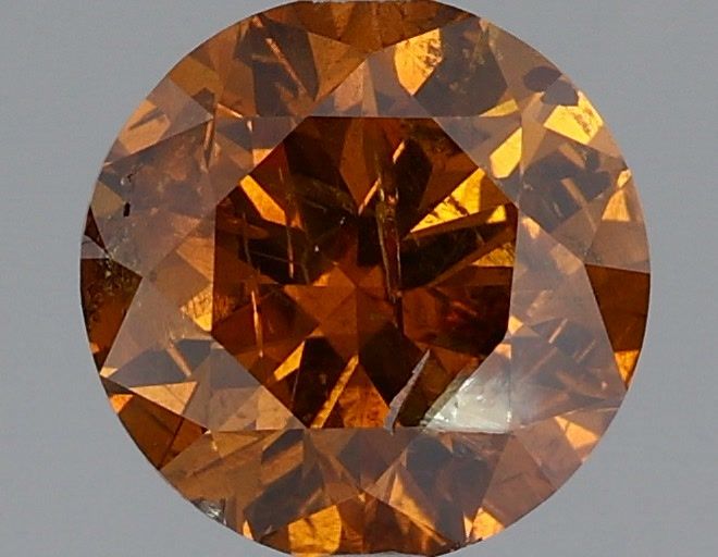 Round Fancy Deep Brown Orange Natural Diamond 2ct I3 loose diamond