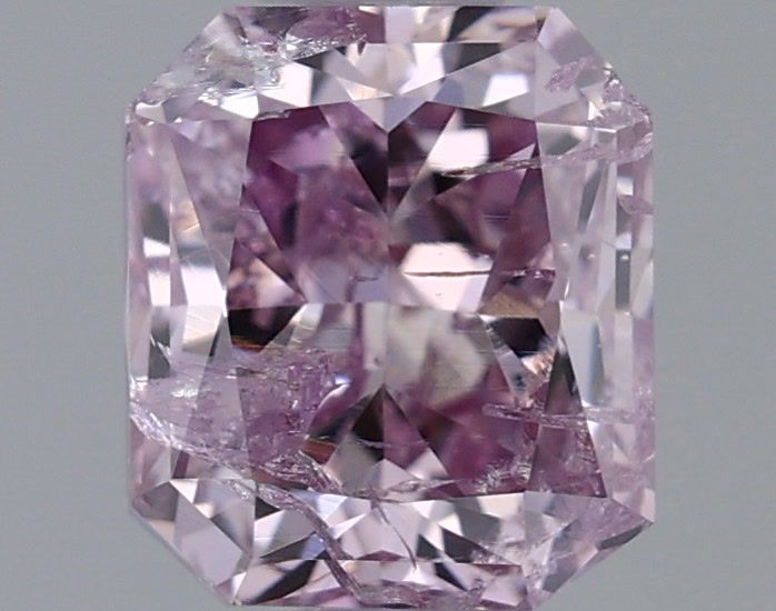 Radiant Fancy Purple Pink Natural Diamond 0.57ct I2 loose diamond