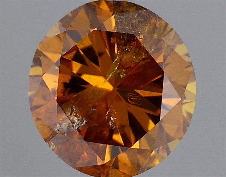 Round Fancy Deep Brownish Yellowish Orange Natural Diamond 0.66ct loose diamond
