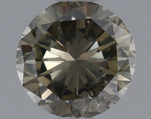 Round Fancy Dark Yellowish Green Gray Natural Diamond 0.35ct loose diamond
