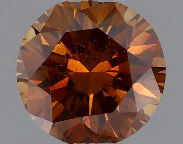 Round Fancy Deep Brown Orange Natural Diamond 0.35ct loose diamond