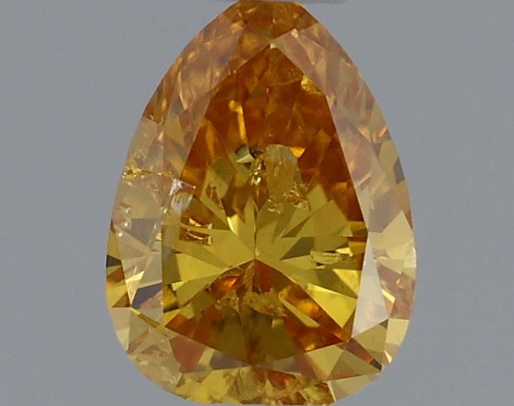 Pear Fancy Vivid Yellow Orange Natural Diamond 0.35ct loose diamond