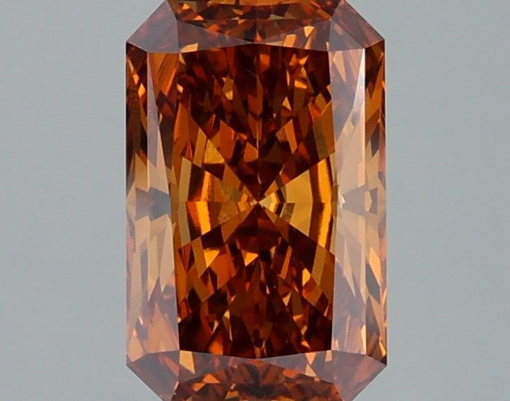 Radiant Fancy Vivid Brownish Orange Lab-grown Diamond 2.05ct VS1 loose diamond
