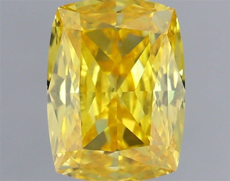 Cushion Fancy Vivid Yellow Lab-grown Diamond 0.98ct VS1 loose diamond