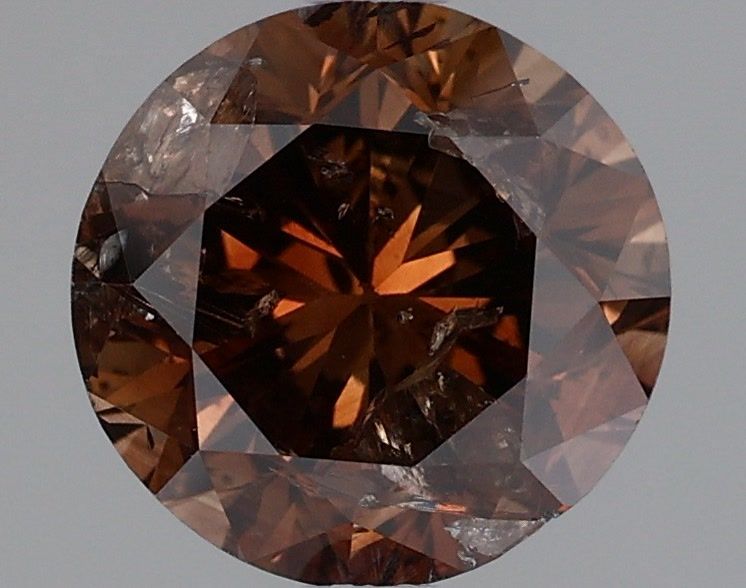 Round Fancy Dark Orangey Brown Natural Diamond 1.87ct loose diamond