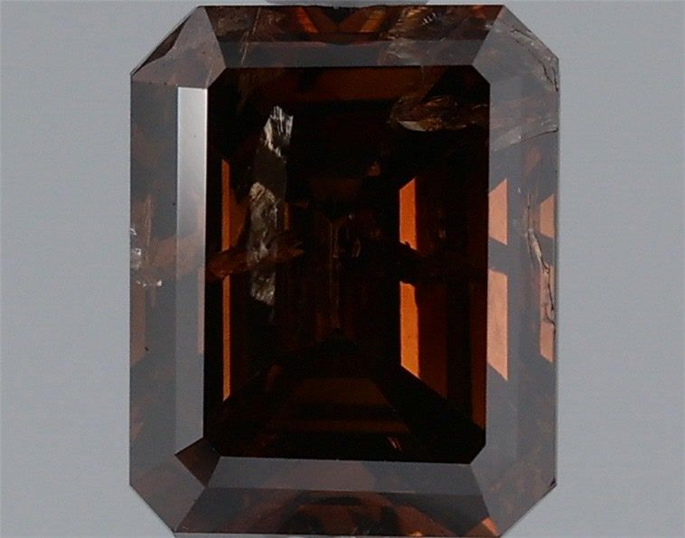 Square Emerald Fancy Dark Orangey Brown Natural Diamond 1.62ct loose diamond
