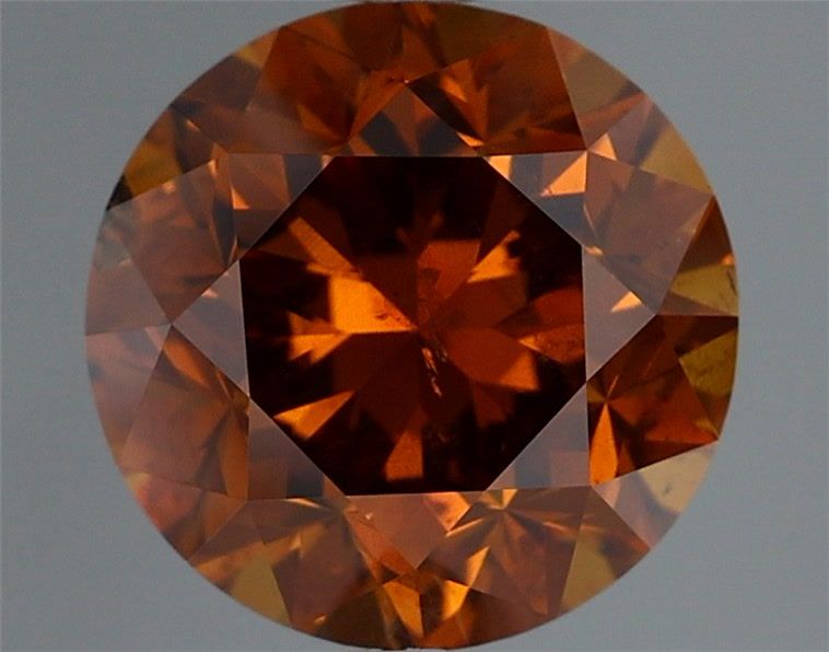 Round Fancy Deep Brown Orange Natural Diamond 2.02ct I2 loose diamond