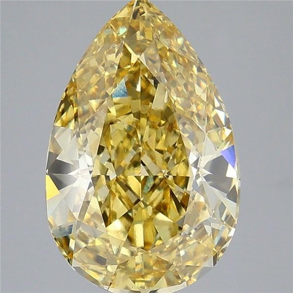 Pear Fancy Intense Yellow Lab-grown Diamond 5.09ct VS2 loose diamond