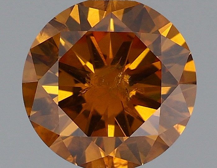 Round Fancy Deep Brownish Yellowish Orange Natural Diamond 1.08ct I2 loose diamond