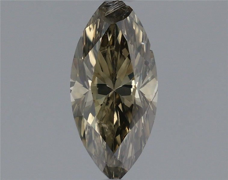 Marquise Fancy Dark Greenish Yellow Brown Natural Diamond 0.65ct loose diamond