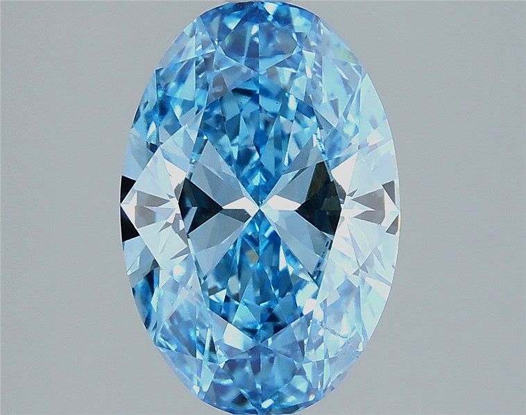 Oval Fancy Vivid Blue Lab-grown Diamond 2.53ct SI1 loose diamond