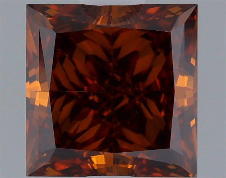Princess Fancy Deep Brownish Orange Lab-grown Diamond 1.08ct VS1 loose diamond
