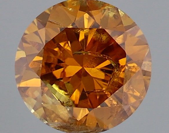 Round Fancy Deep Brownish Yellowish Orange Natural Diamond 0.41ct loose diamond