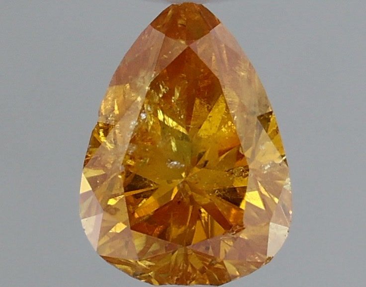 Pear Fancy Deep Yellow Orange Natural Diamond 0.45ct loose diamond