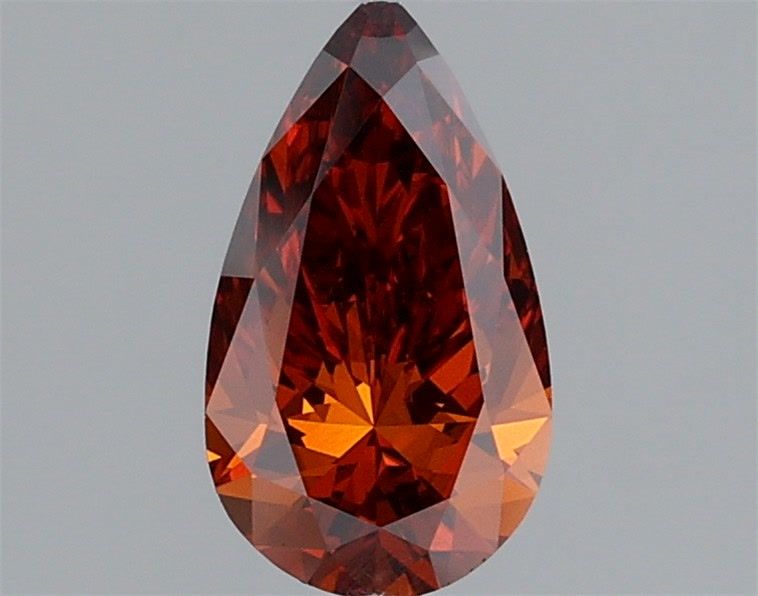Pear Fancy Vivid Orange Lab-grown Diamond 1ct VVS2 loose diamond