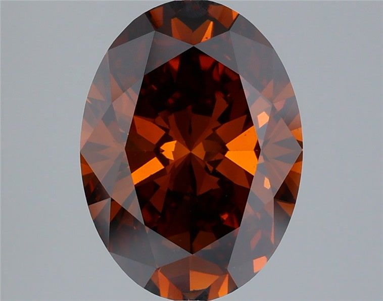 Oval Fancy Deep Brownish Orange Lab-grown Diamond 4.07ct VS1 loose diamond