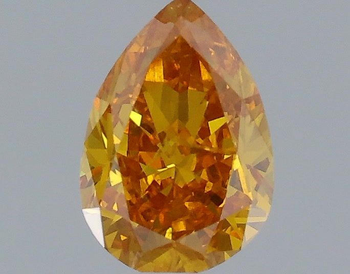 Pear Fancy Vivid Yellow Orange Natural Diamond 0.35ct I1 loose diamond