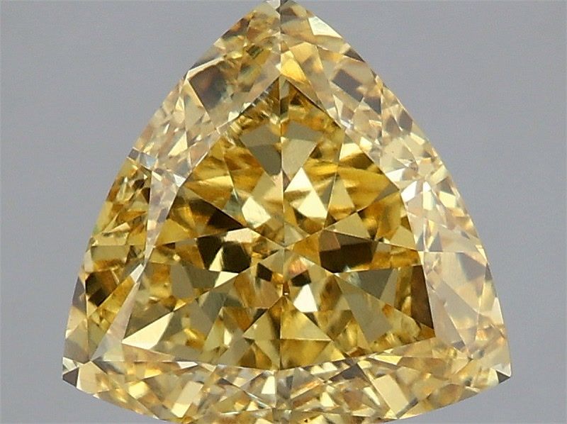 Triangular Fancy Vivid Yellow Lab-grown Diamond 2.59ct VS1 loose diamond