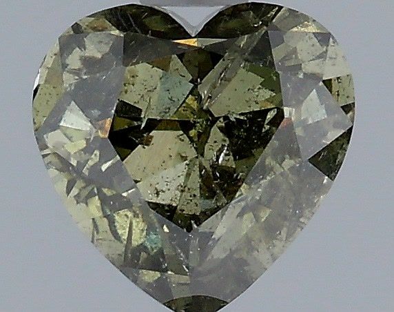 Heart Fancy Dark Green Natural Diamond 1ct I2 loose diamond