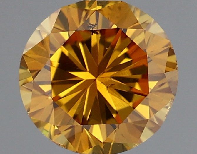 Round Fancy Deep Brownish Yellowish Orange Natural Diamond 0.38ct loose diamond