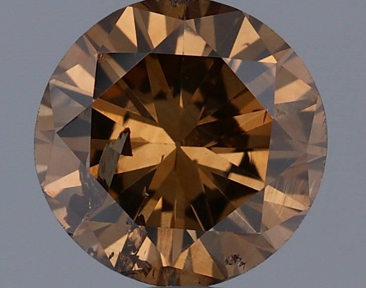 Round Fancy Dark Orangey Brown Natural Diamond 0.76ct loose diamond