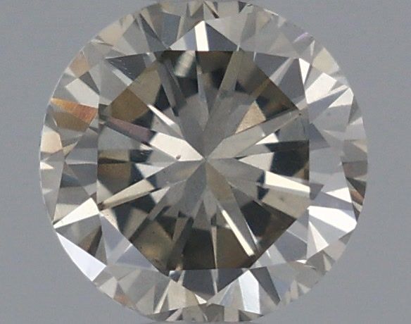 Round Fancy Greenish Yellow Gray Natural Diamond 0.37ct loose diamond