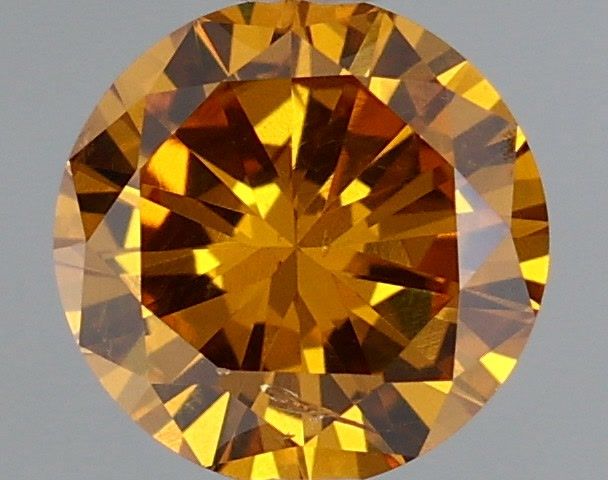 Round Fancy Deep Yellow Orange Natural Diamond 0.39ct loose diamond