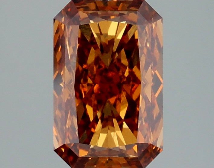 Radiant Fancy Vivid Brown Orange Lab-grown Diamond 2.1ct VVS2 loose diamond