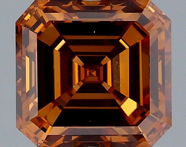 Asscher Fancy Vivid Brownish Orange Lab-grown Diamond 2.55ct VS1 loose diamond