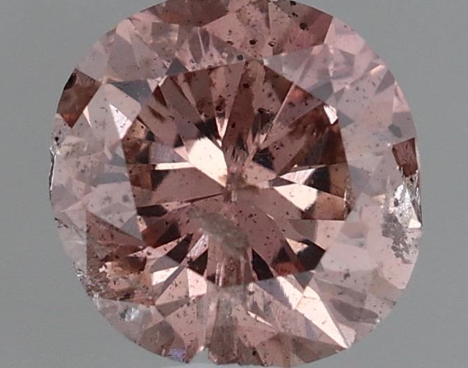 Round Fancy Deep Brownish Orangey Pink Natural Diamond 0.5ct loose diamond