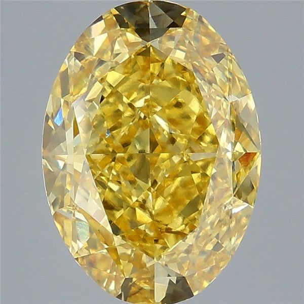 Oval Fancy Vivid Yellow Lab-grown Diamond 5.03ct VVS2 loose diamond