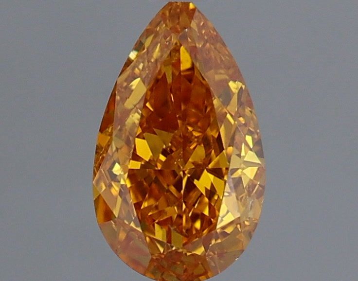 Pear Fancy Vivid Yellow Orange Natural Diamond 0.41ct SI2 loose diamond