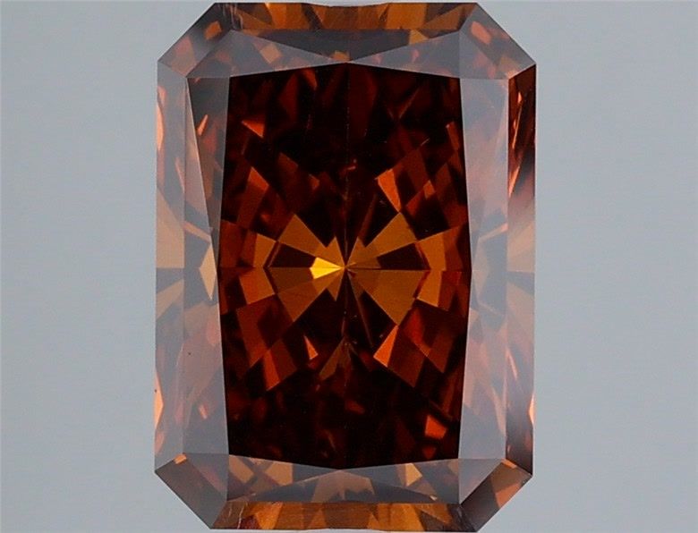 Radiant Fancy Deep Brownish Orange Lab-grown Diamond 3.08ct VVS2 loose diamond