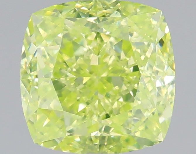 Cushion Fancy Intense Yellow Green Natural Diamond 1.18ct VS2 loose diamond
