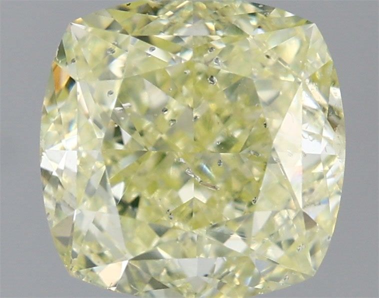 Cushion Fancy Light Greenish Yellow Natural Diamond 2.01ct I1 loose diamond