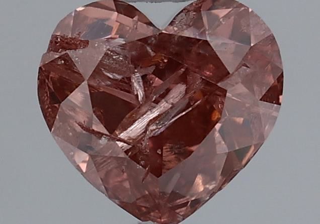 Heart Fancy Deep Orangey Pink Natural Diamond 0.41ct I3 loose diamond
