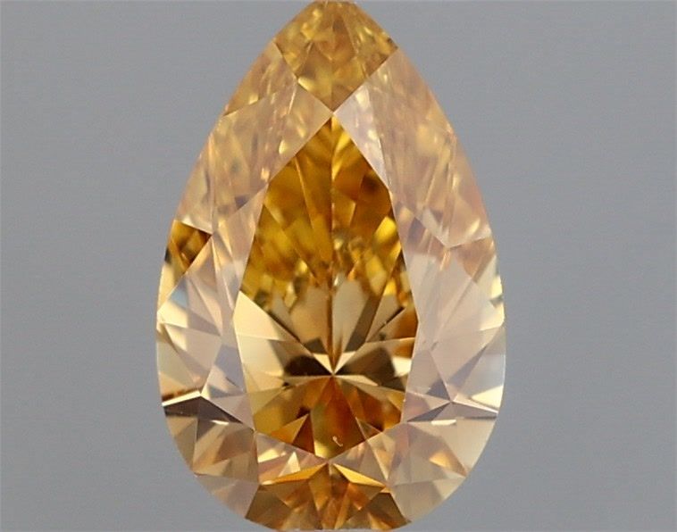 Pear Fancy Intense Yellow Orange Natural Diamond 0.28ct VS1 loose diamond