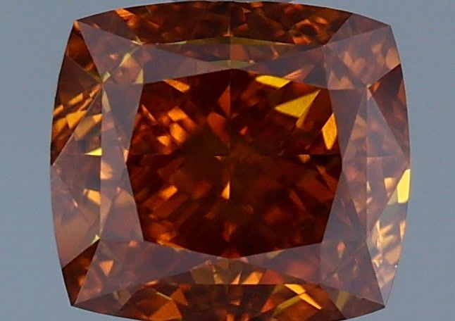 Cushion Fancy Deep Brown Orange Natural Diamond 1ct I1 loose diamond