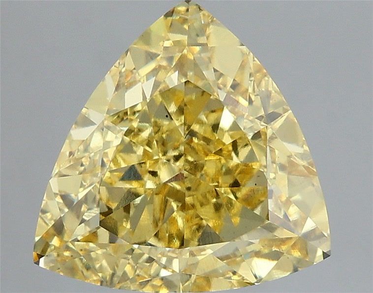 Triangular Fancy Vivid Yellow Lab-grown Diamond 4.04ct VS1 loose diamond