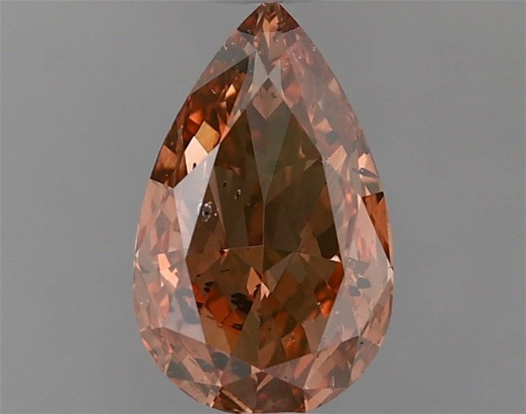 Pear Fancy Deep Brown Orange Natural Diamond 0.61ct SI2 loose diamond
