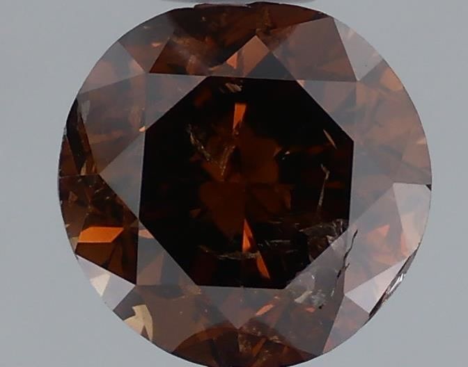 Round Fancy Dark Orangey Brown Natural Diamond 1ct loose diamond