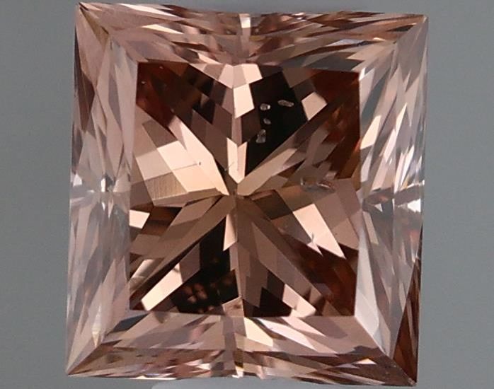 Princess Fancy Brownish Orangey Pink Natural Diamond 0.57ct SI2 loose diamond