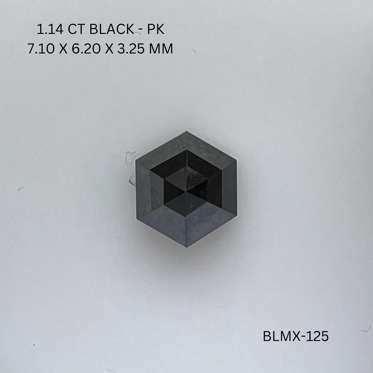 Hexagonal Black Natural Diamond 1.14ct I1 loose diamond