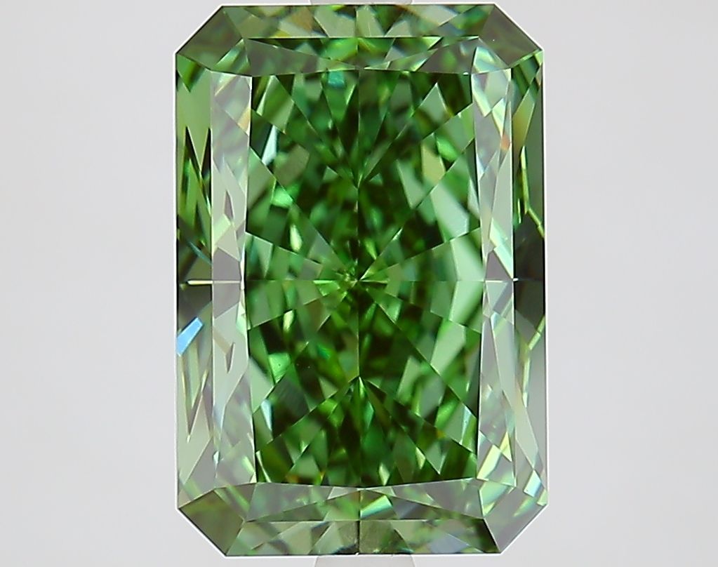 Radiant Fancy Vivid Green Lab-grown Diamond 4.41ct VVS2 loose diamond